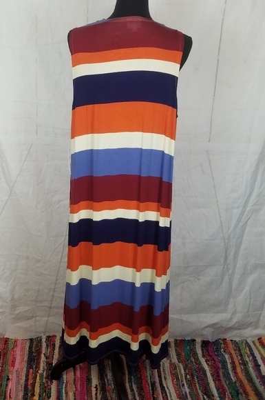 Lularoe striped Joy long open front long cardigan vest - Picture 4 of 9